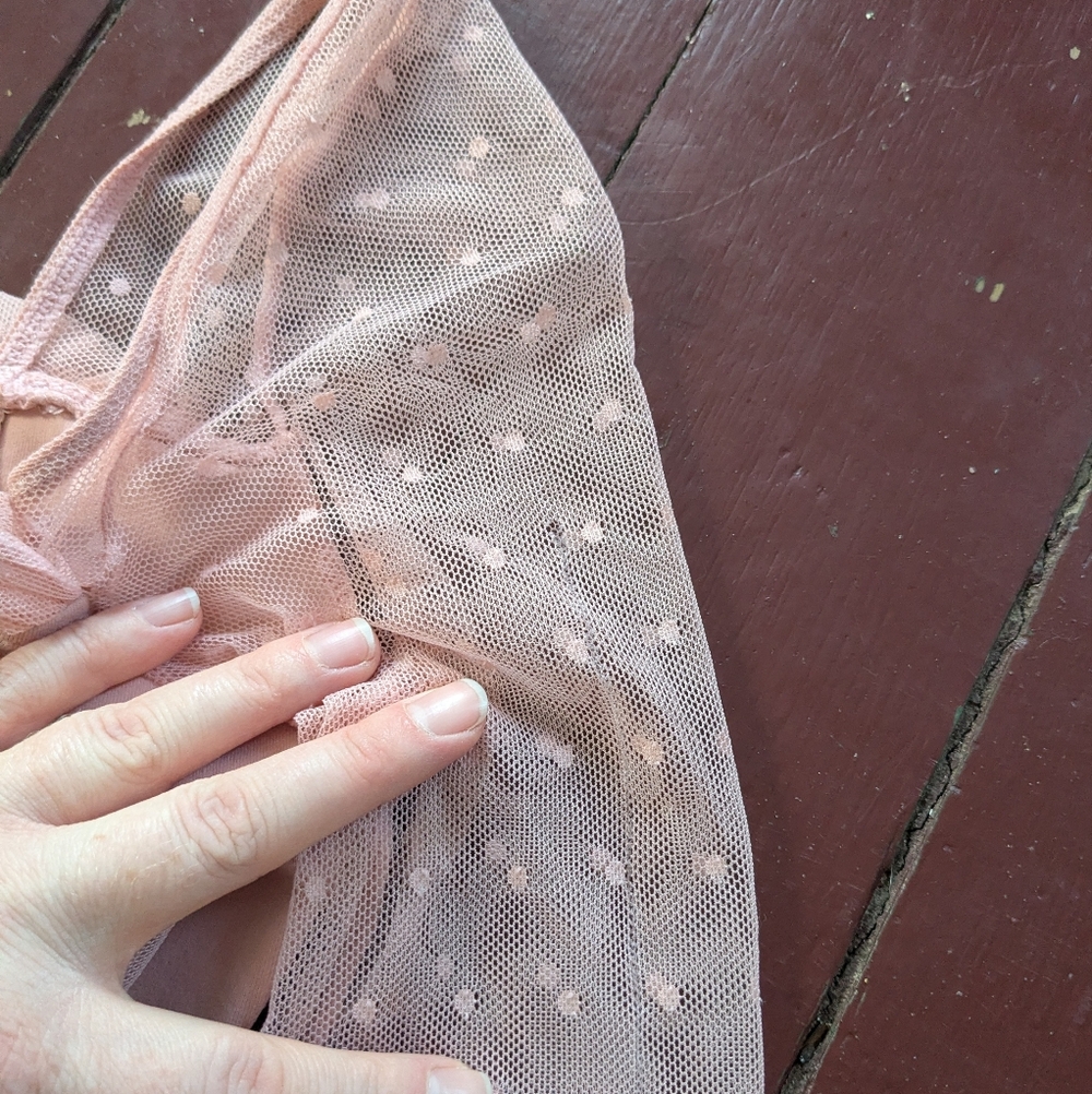 NWOT Free People Intimately Tongue Tied Bodysuit Long sleeve Blush Rose Pink S - Picture 5 of 14
